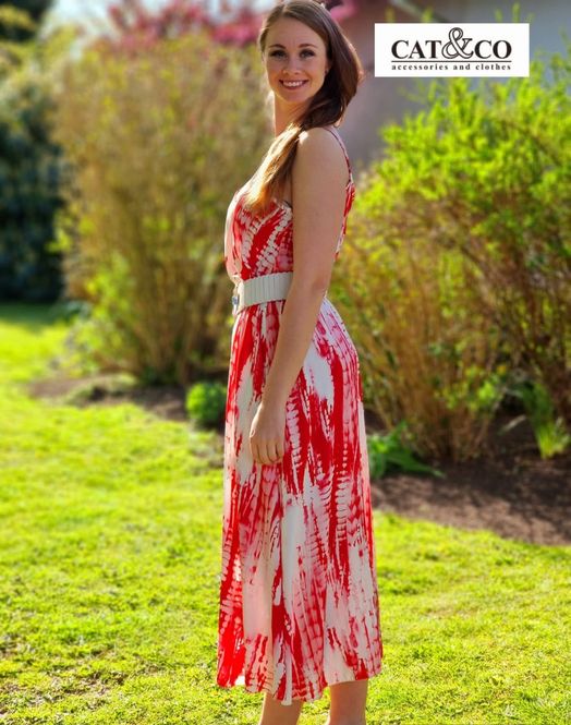 Hovedbilde Miriam Batikkjole Rød