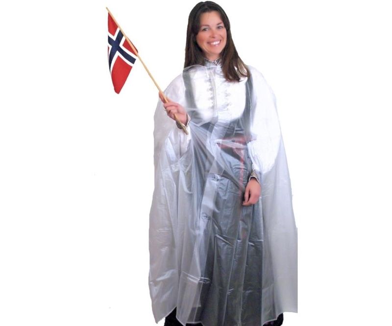 Berlin Regn Poncho LUX m/hette str. 140