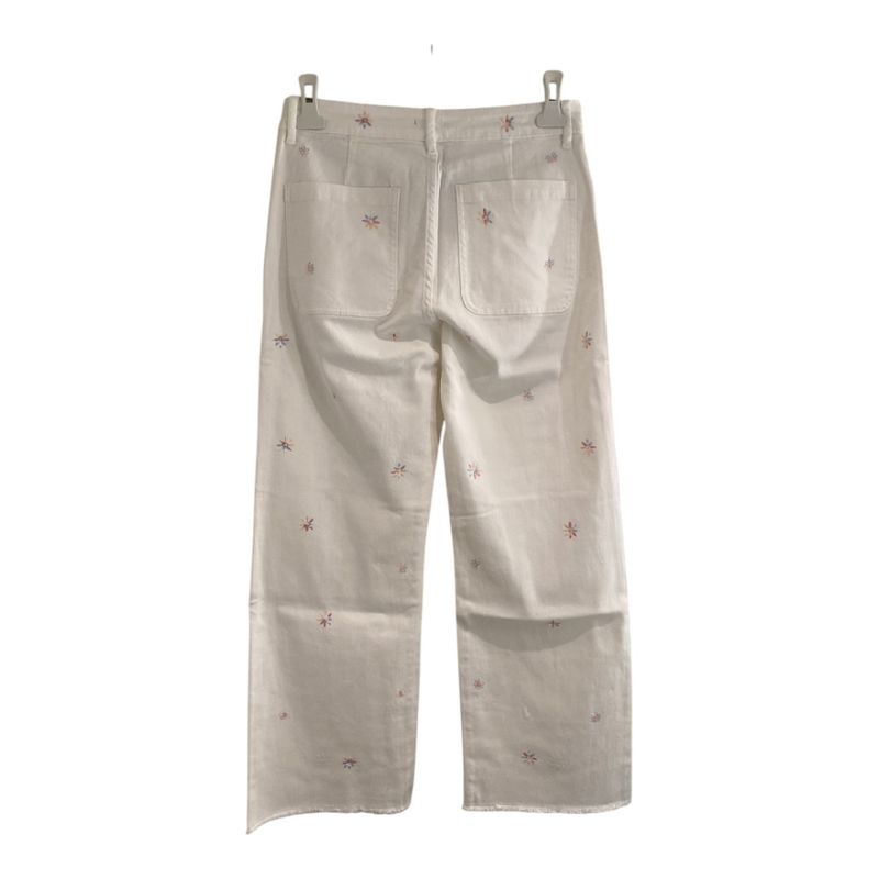 Qnuz Daisy White Jeans Embrodery