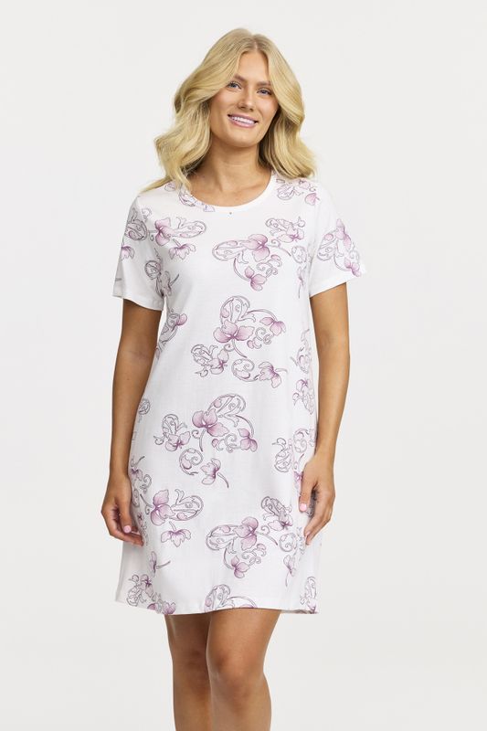 Damella Nattkjole med kort arm Ass.