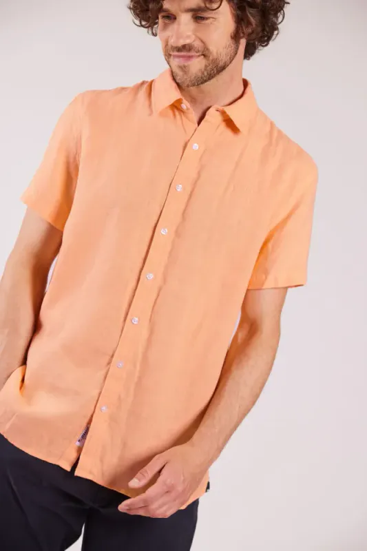 Sebago Kortermet Linskjorte Peach