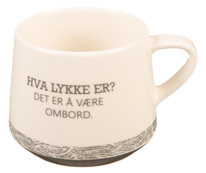 Hovedbilde Krus Lykken er å være ombord...hvit/blå