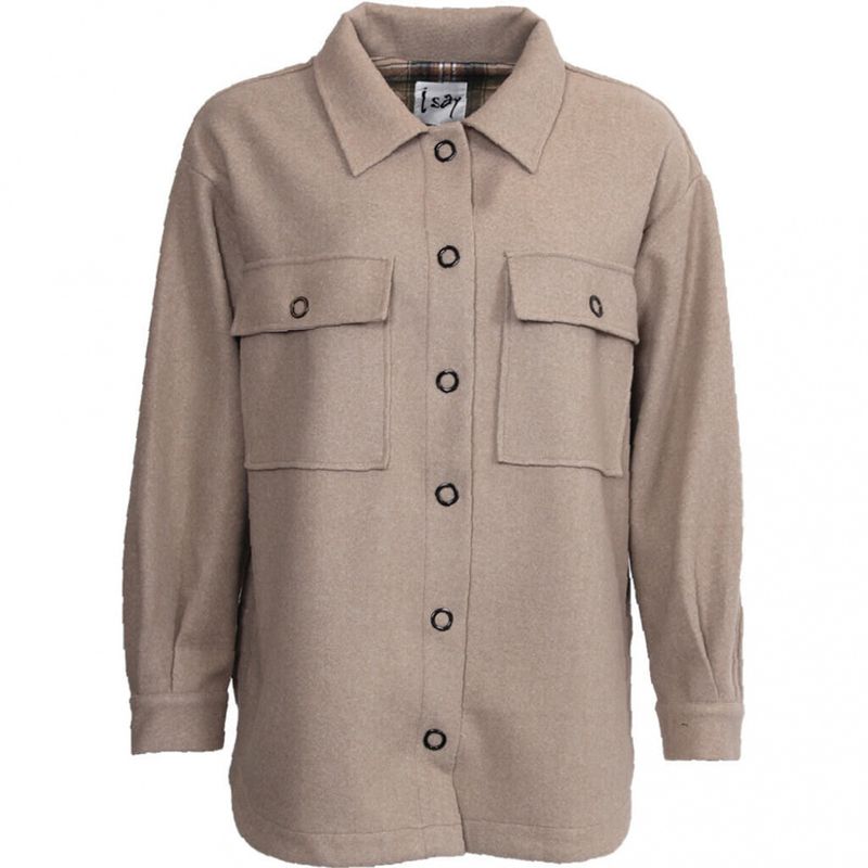 Isay Nadya Shirt Jacket Dark Sand