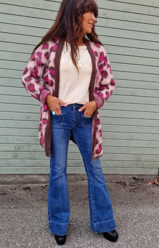 Love Forever Long Leo Cardigan Pink