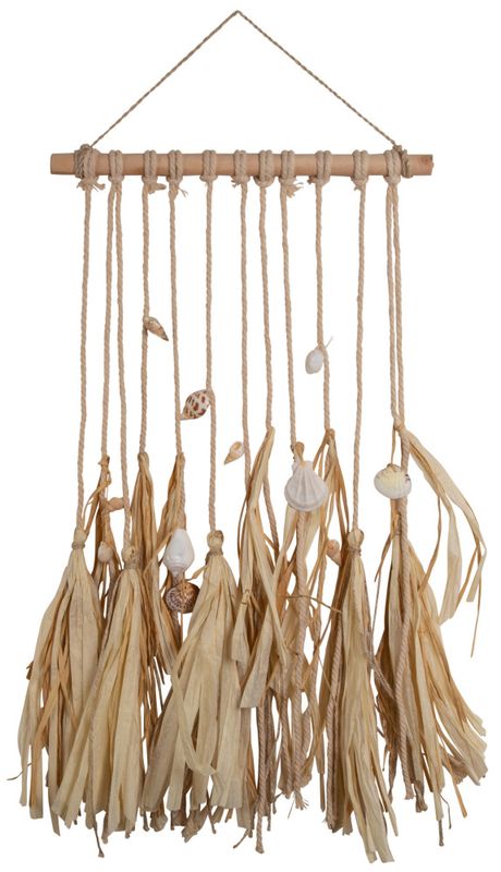 Veggdekor jute/skjell