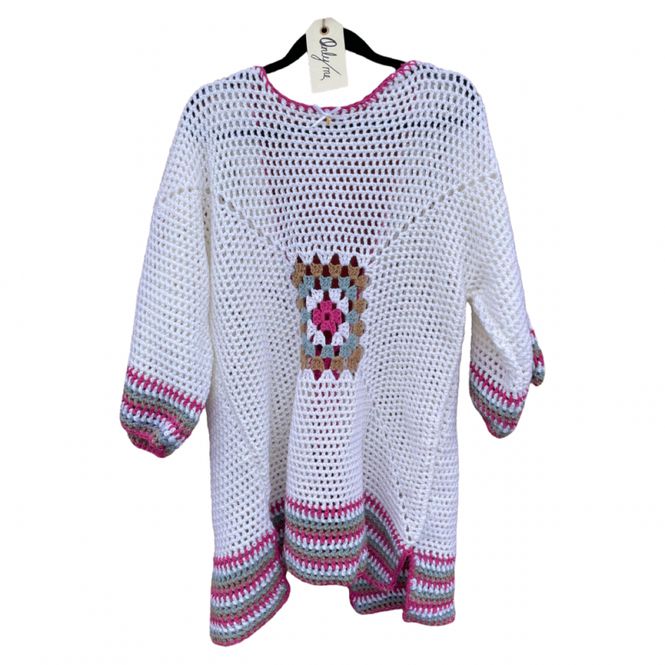 Hovedbilde Only Me Heklet Merino Bohojakke