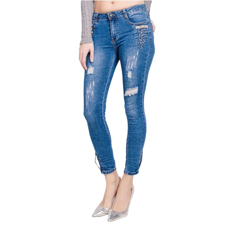 Denim Life Ripped Zip Jeans