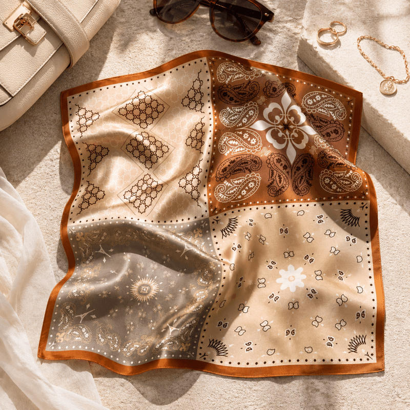 Satengskjerf Beige