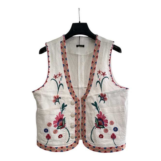 Hovedbilde Qnuz Shelly White Denim Vest Embrodery
